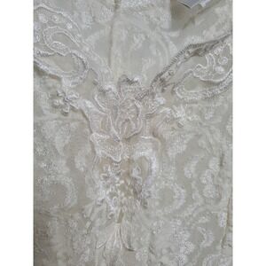 Vintage Delicates Women's Lace Sheer Knee Length Dress Size 1X Ivory Lingerie